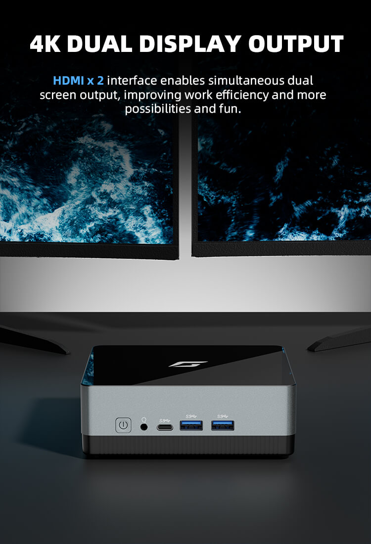 CyberGeek mini PC 4K dual display output